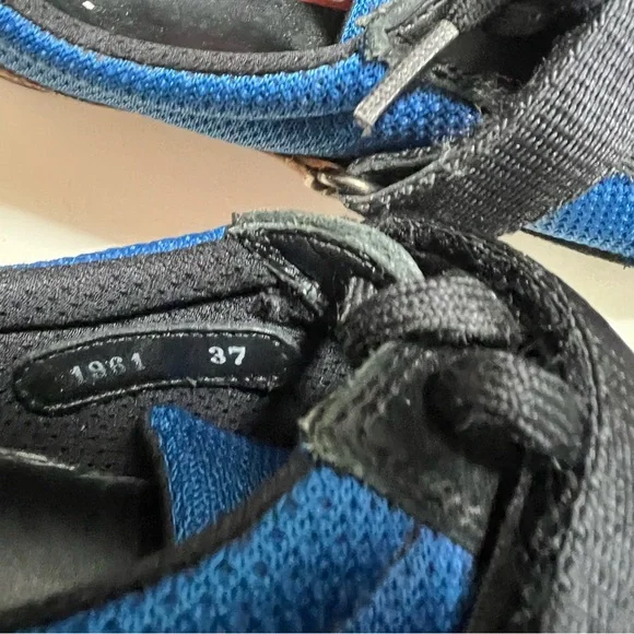 Vintage Prada suede and nylon sneakers. Hook and strap over laces sz 37 US 6.5-7 - Picture 5 of 12